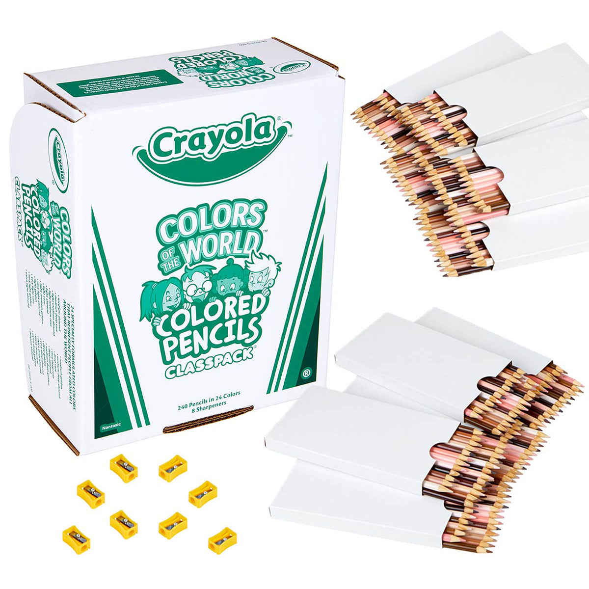 Crayola Colors of the World Coloured Pencils Classpack, 240 Count