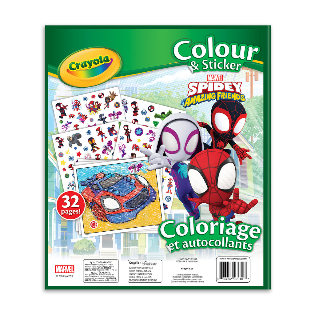 Crayola Colour & Sticker, Spidey & Friends