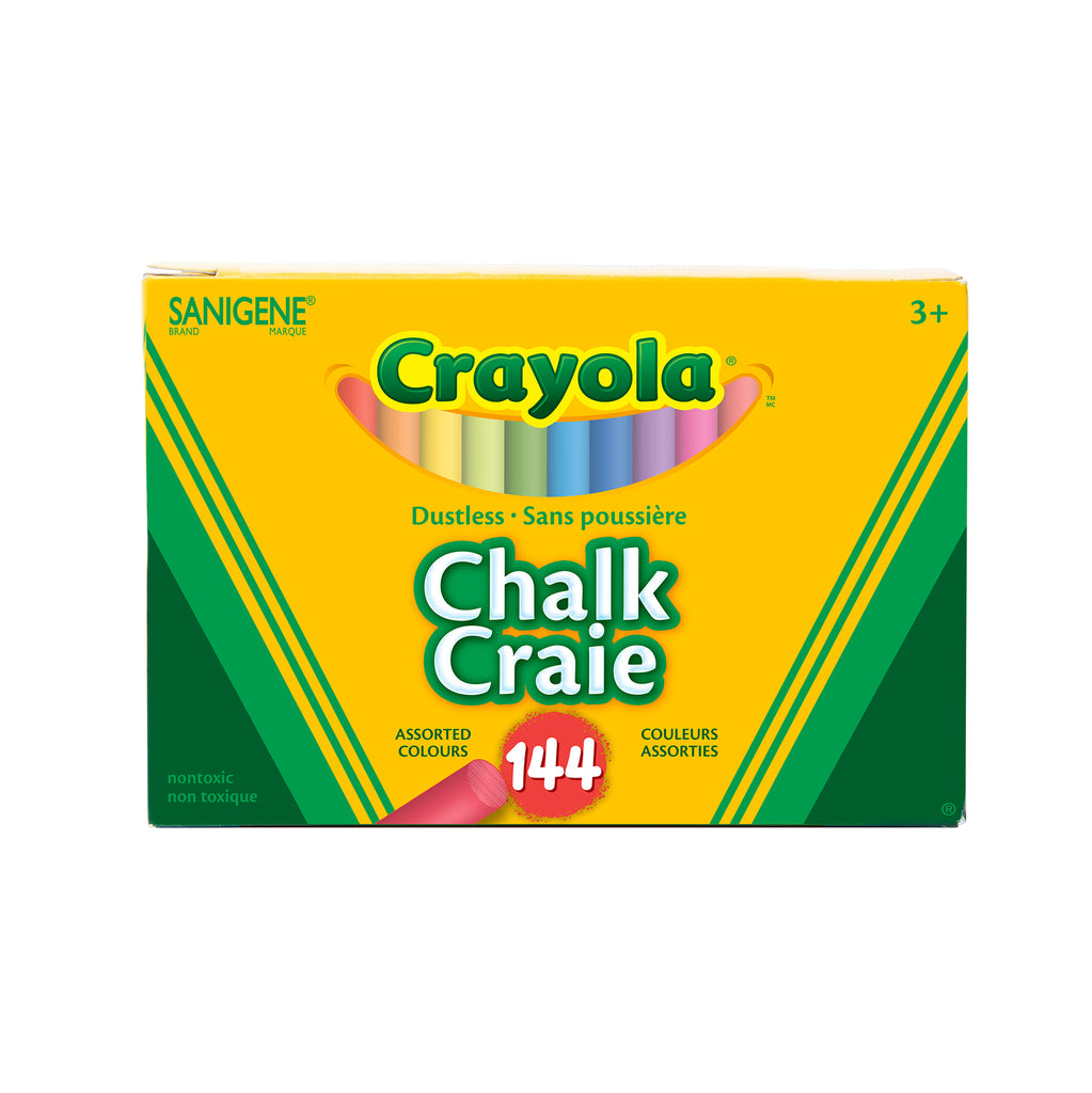 Crayola Dustless Coloured Chalk, 144 Count