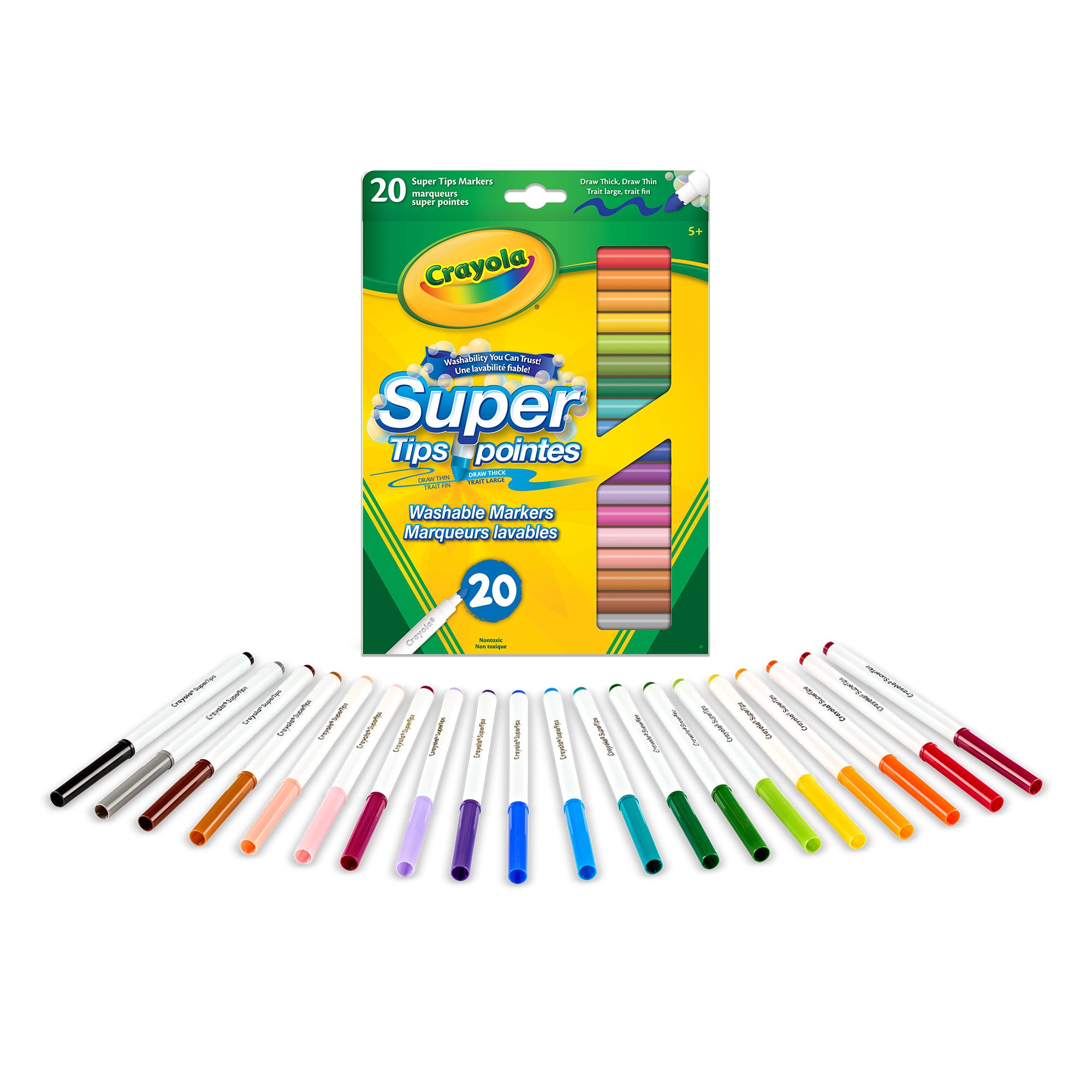 Crayola Super Tips Washable Markers, 20 Count