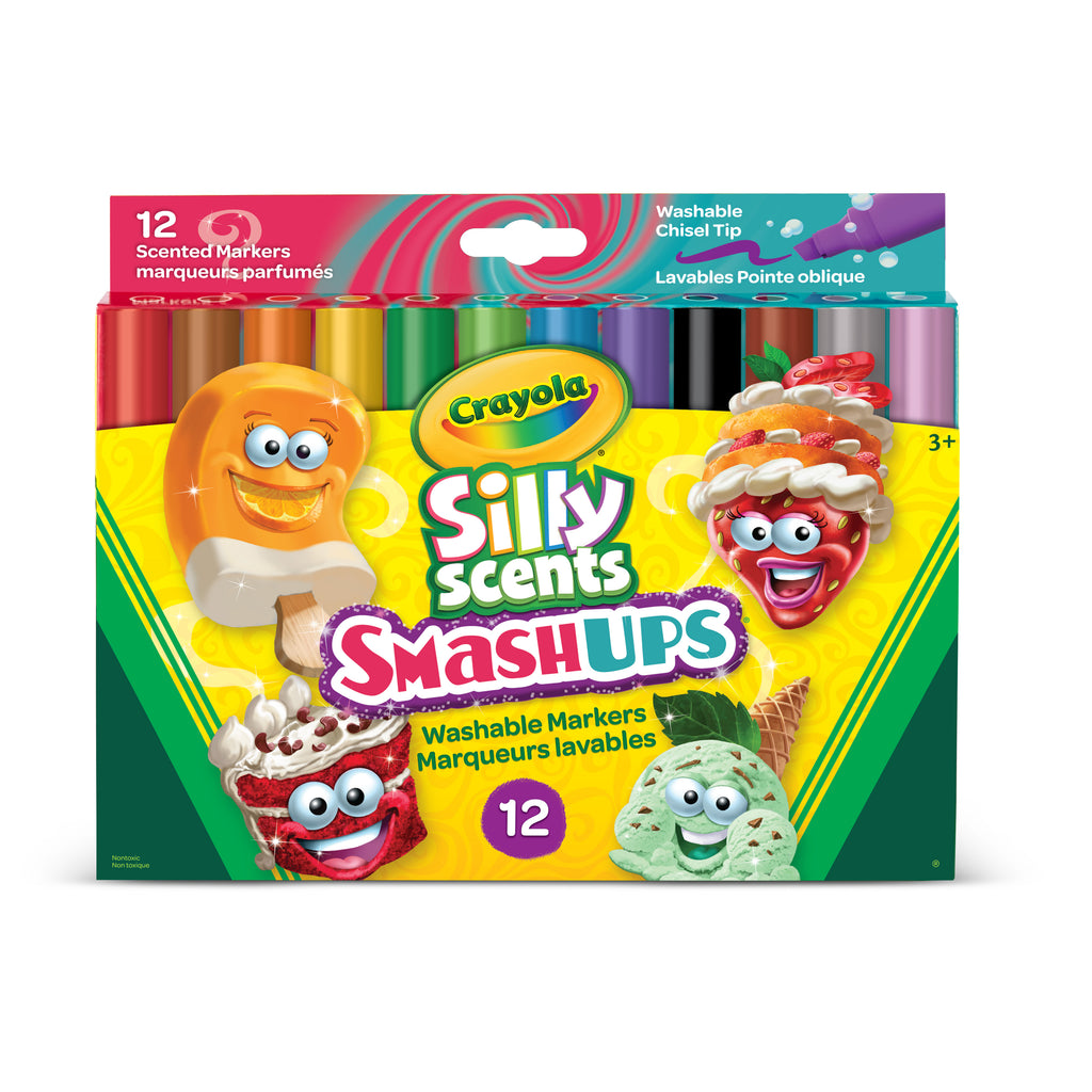 Crayola Silly Scents Smash-Ups Washable Markers, 12 Count