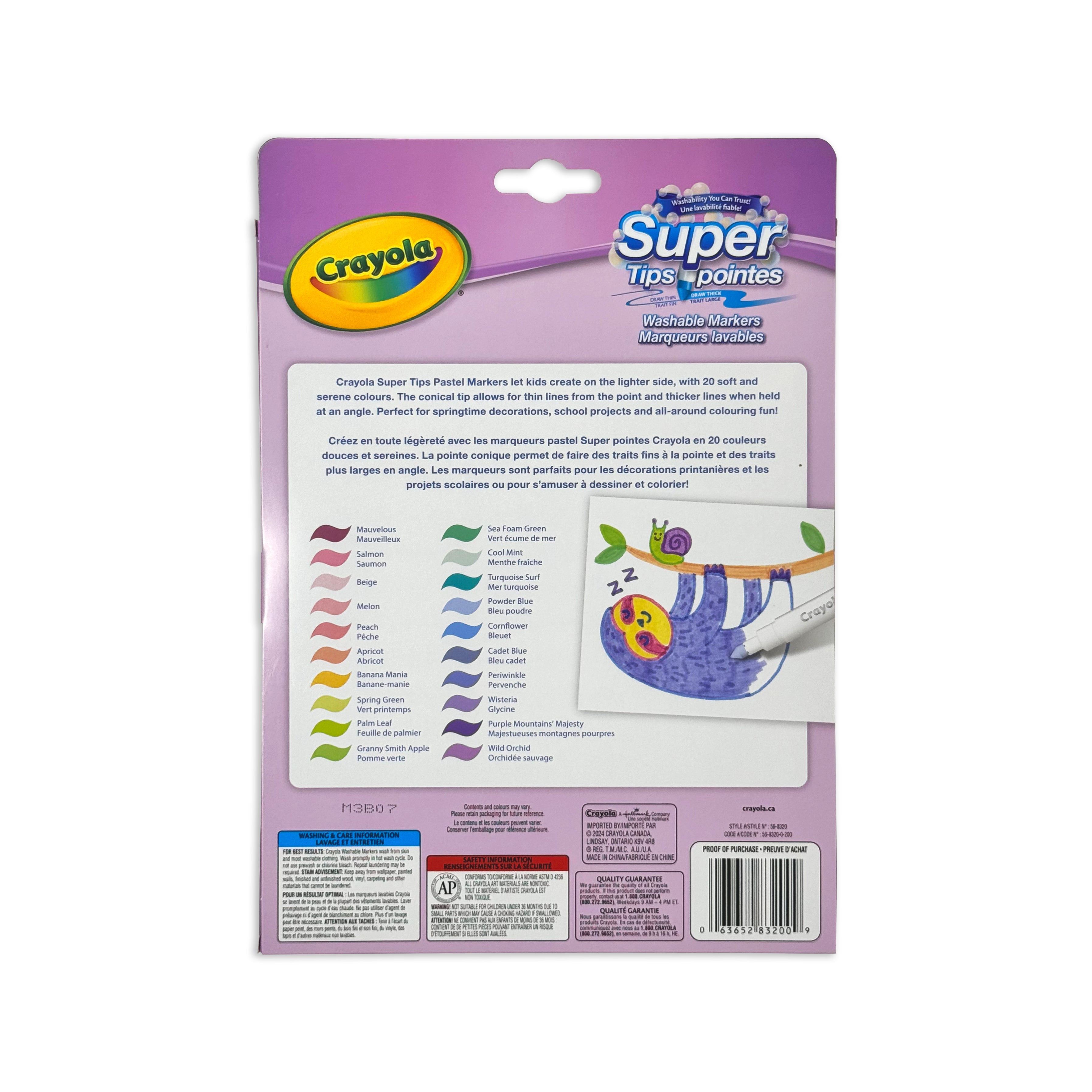 Crayola Super Tips Pastel Washable Markers, 20 Count