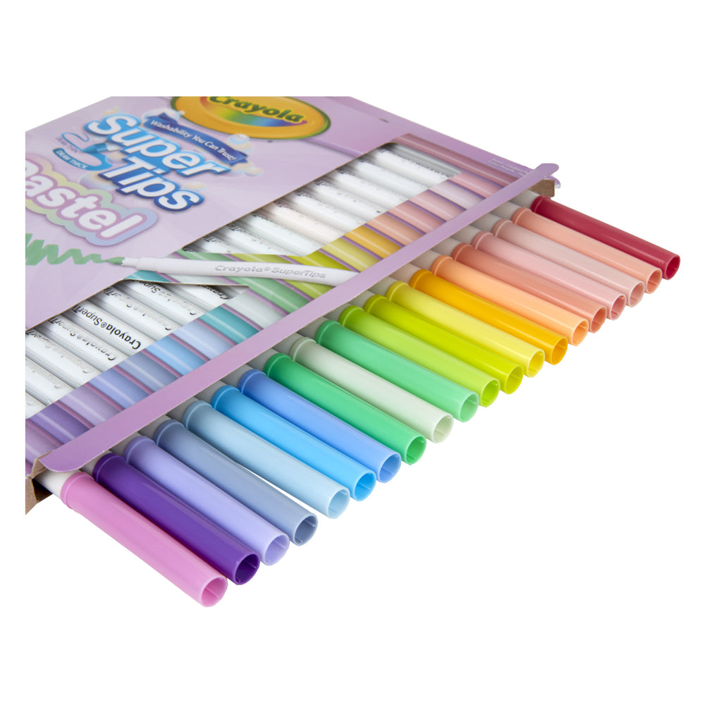 Crayola Super Tips Pastel Washable Markers, 20 Count