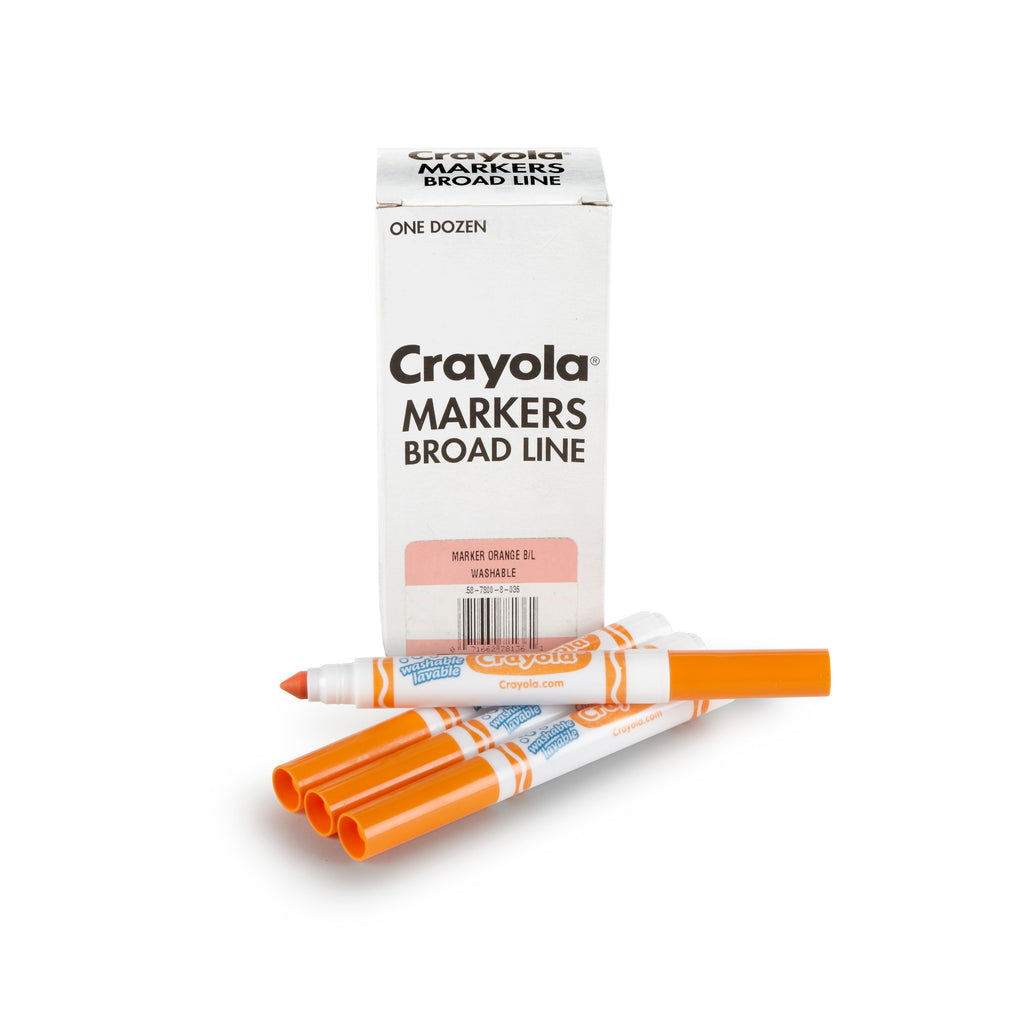 Crayola 12 Count Bulk Broad Line Markers, Orange