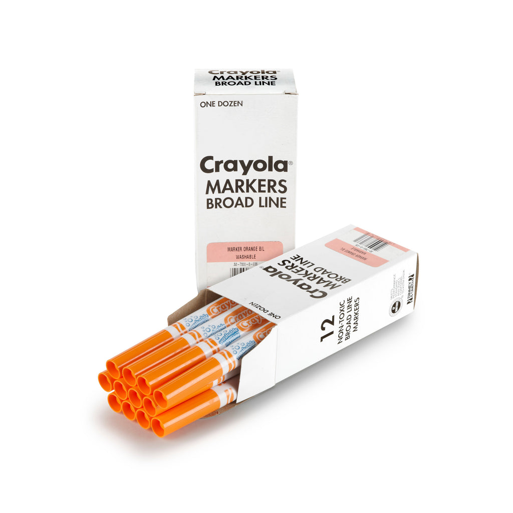 Crayola 12 Count Bulk Broad Line Markers, Orange