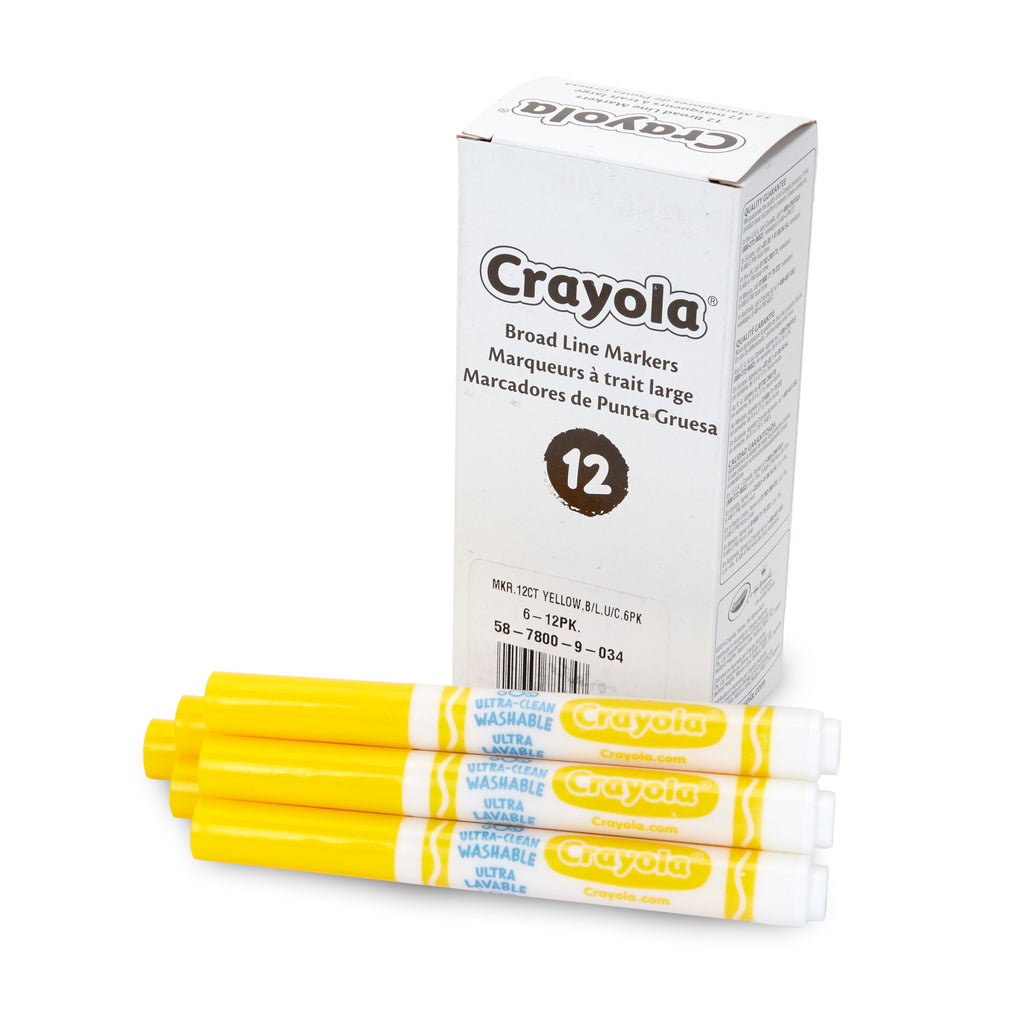 Crayola 12 Count Bulk Broad Line Markers, Yellow