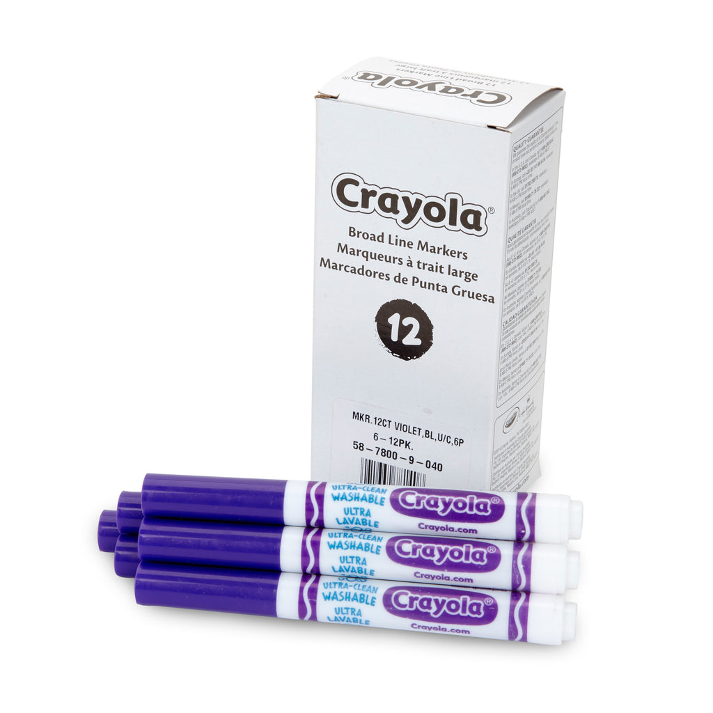 Crayola 12 Count Bulk Broad Line Markers, Violet
