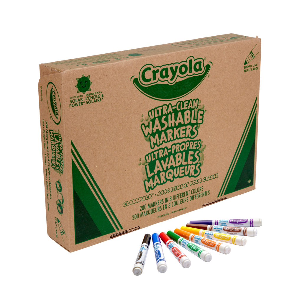 Crayola Ultra-Clean Washable Broad Line Marker Classpack, 200 Count