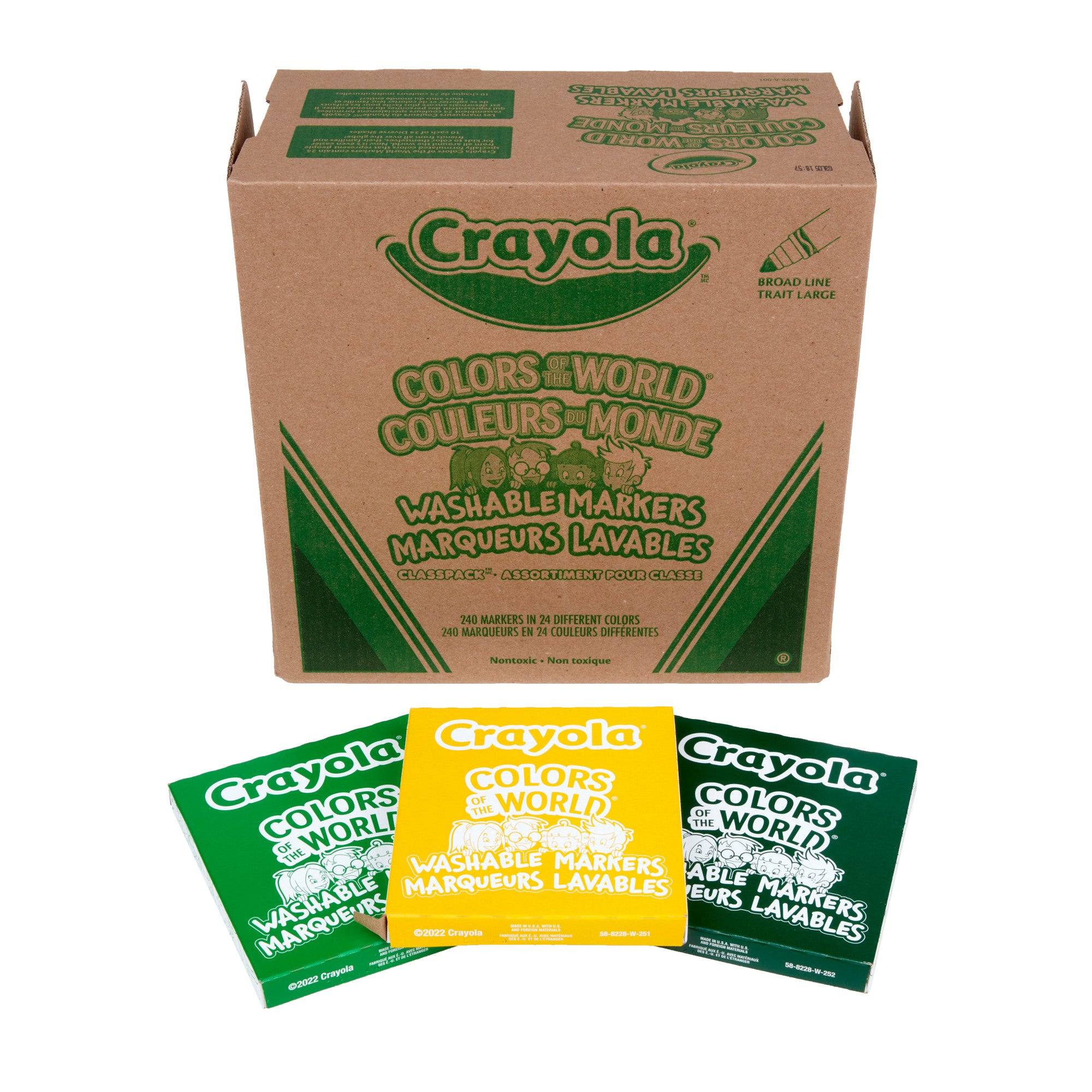 Crayola Colors of the World Broad Line Washable Markers Classpack