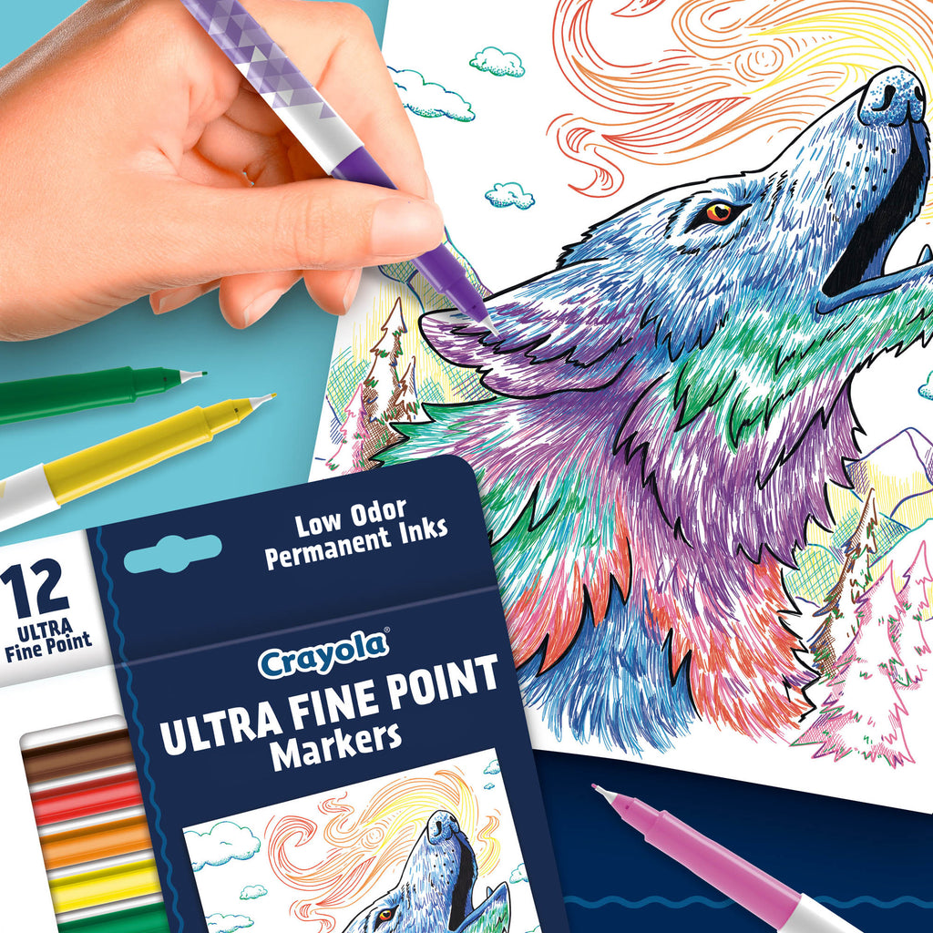 Crayola Ultra Fine Point Doodle Markers, 12 Count
