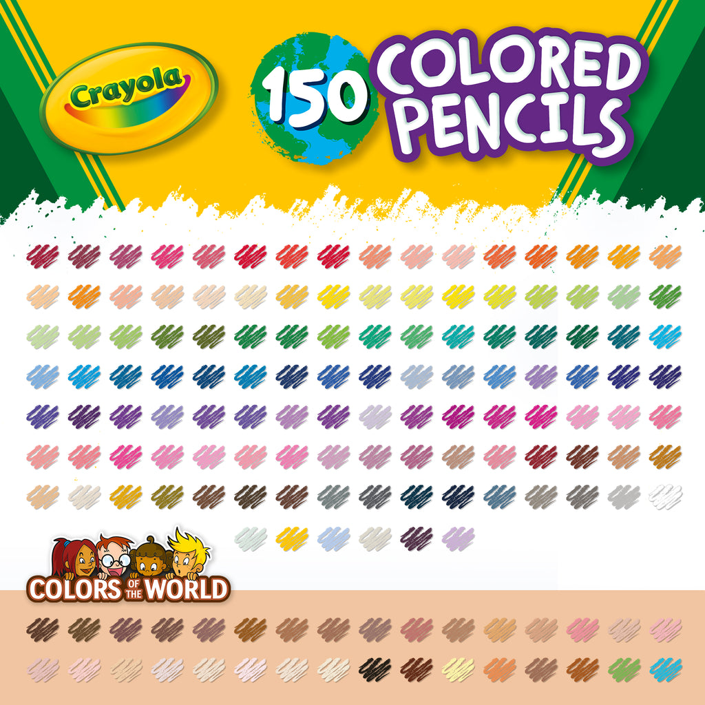 Crayola Coloured Pencils featuring Colors of the World, 150 Count