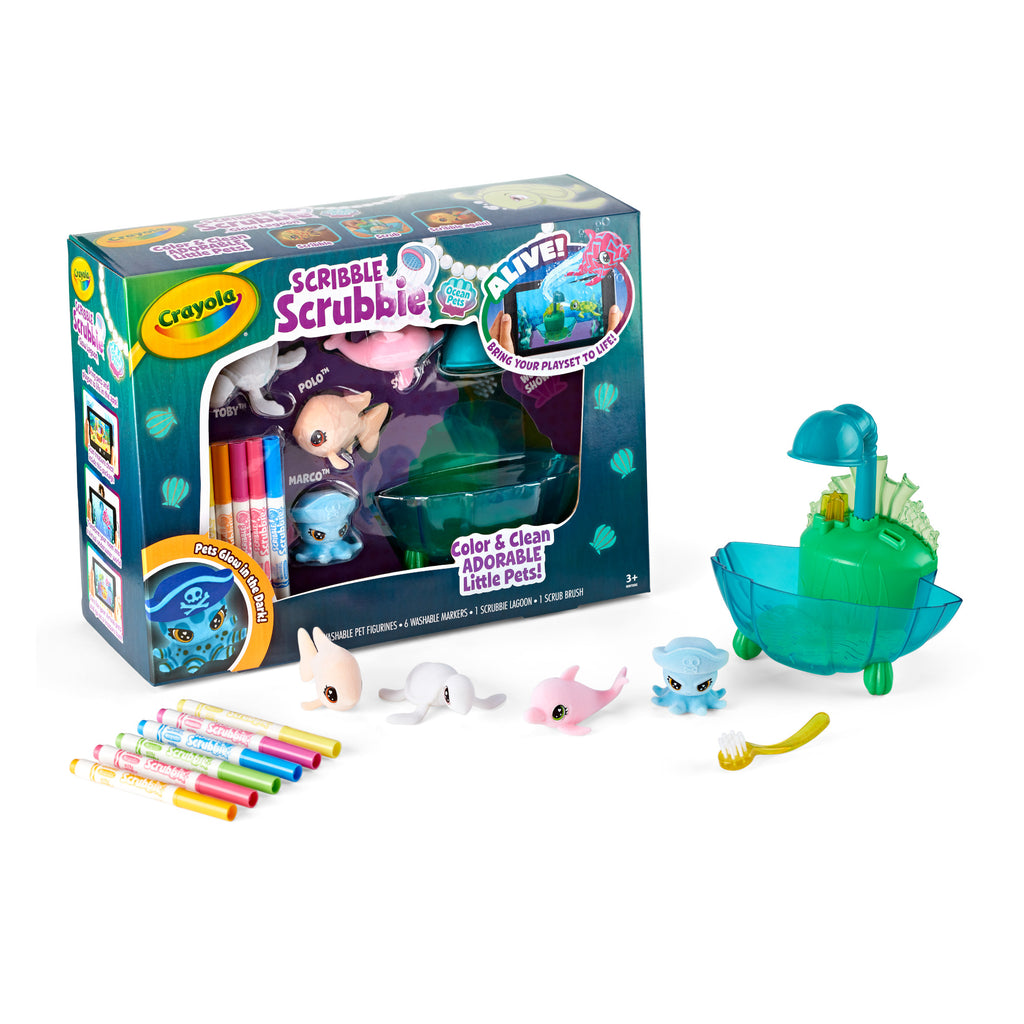 Crayola Scribble Scrubbie Ocean Pets Glow Lagoon Tub Set