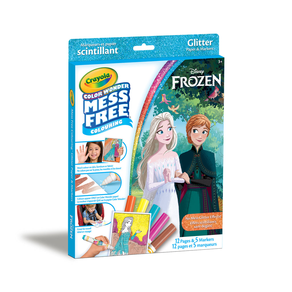 Crayola Color Wonder Mess-Free Glitter Paper & Markers Kit, Disney Frozen 2