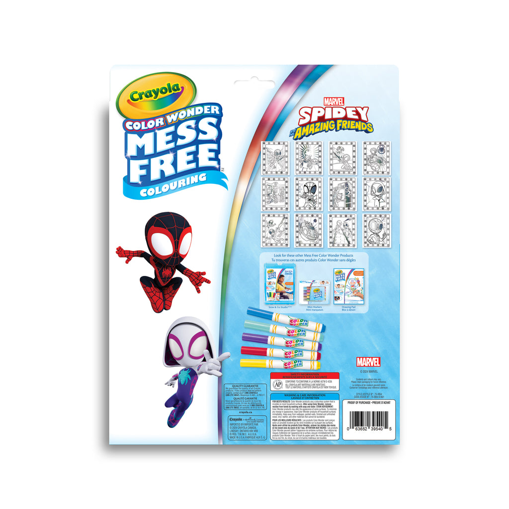 Crayola Color Wonder Mess-Free Metallic Paper & Markers Kit, Spidey & Friends