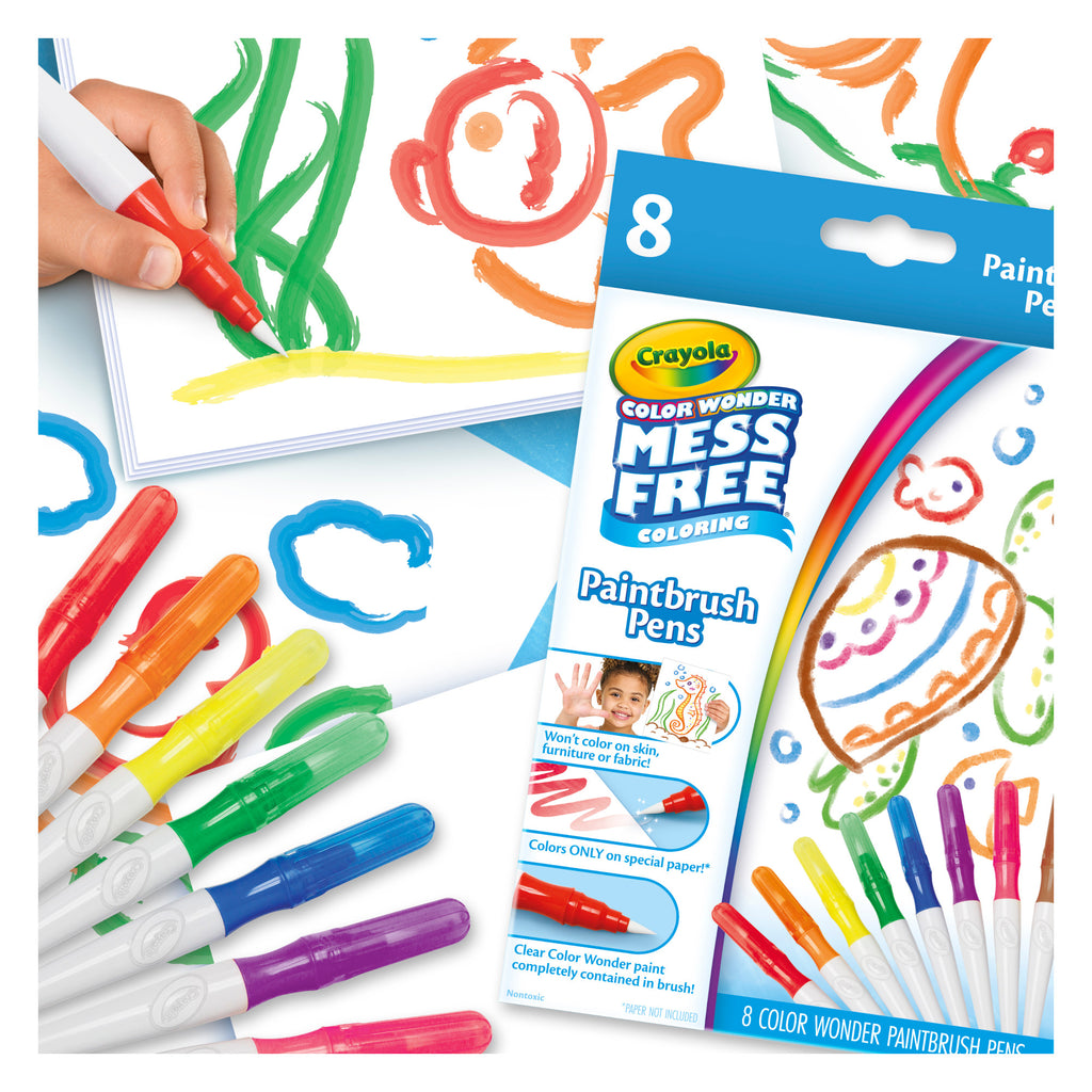 Crayola Color Wonder Mess-Free Paintbrush Pens, 8 Count