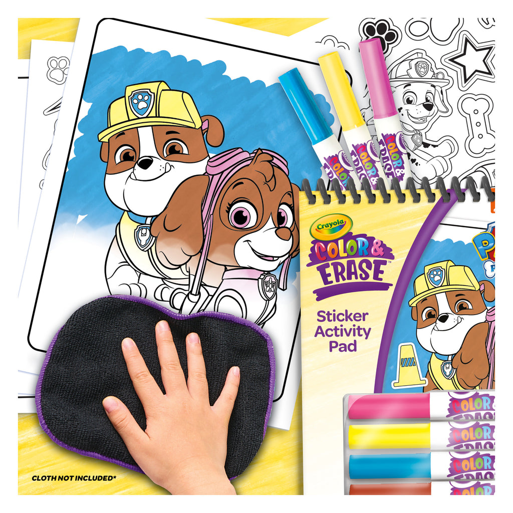 Crayola Colour & Erase Reusable Sticker Activity Pad, Paw Patrol