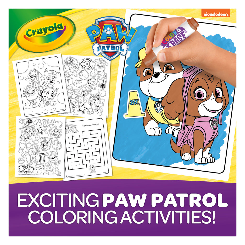 Crayola Colour & Erase Reusable Sticker Activity Pad, Paw Patrol