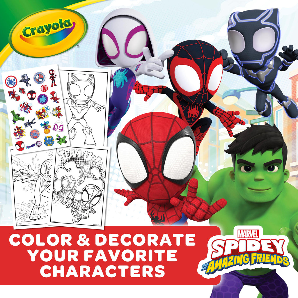 Crayola Colour & Sticker Book, Spidey & Friends