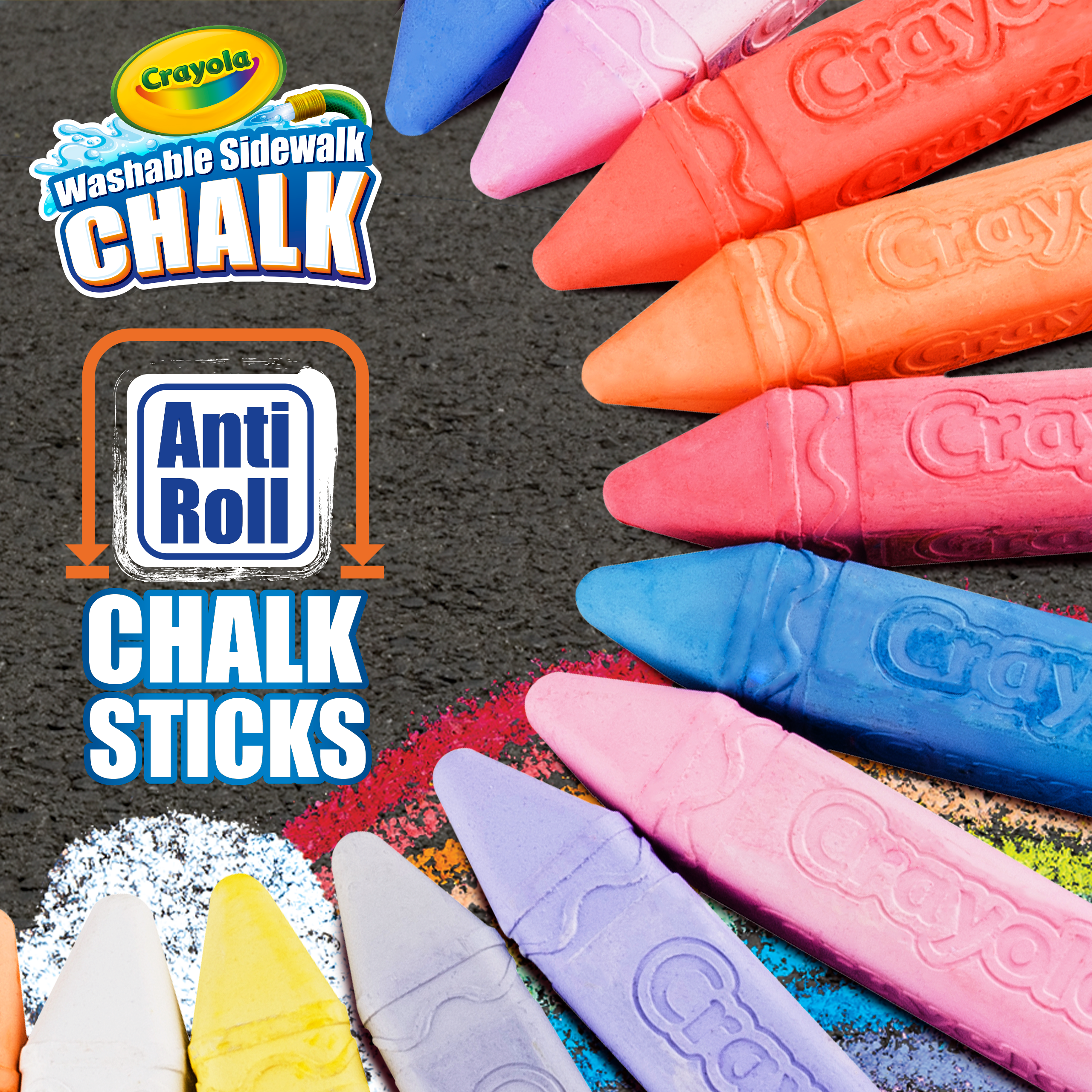 Crayola Ultimate Washable Sidewalk Chalk Collection, 64 Count