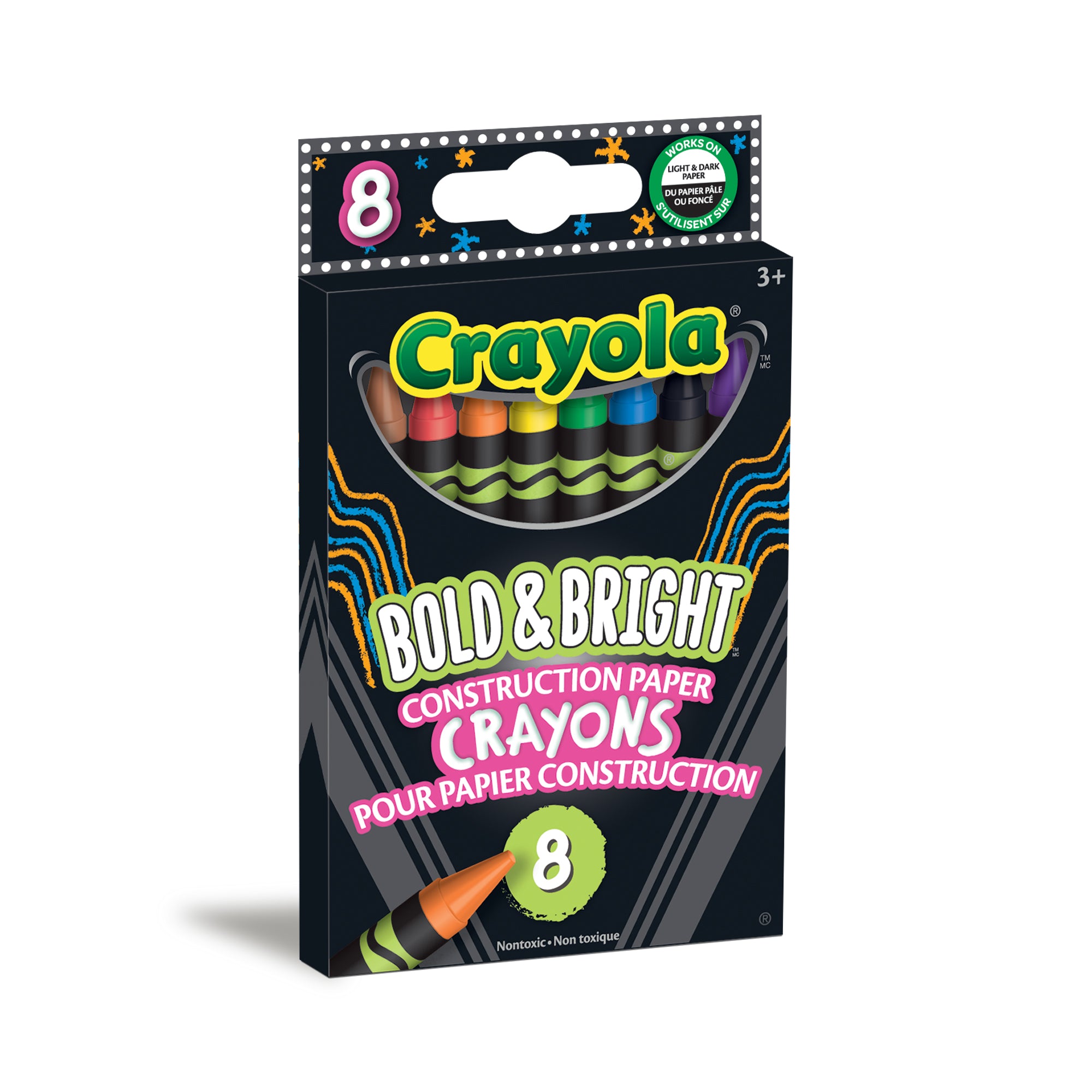 Crayola Bold Bright Construction Paper Crayons, Count