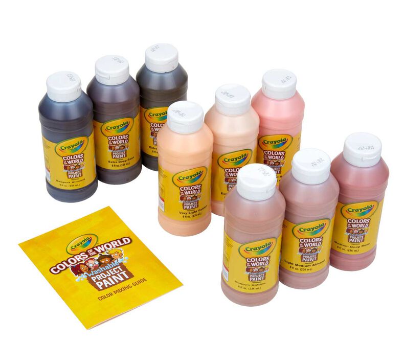 Crayola Colors of The World Washable Paint, 9 Count - 8 Ounce Bottles