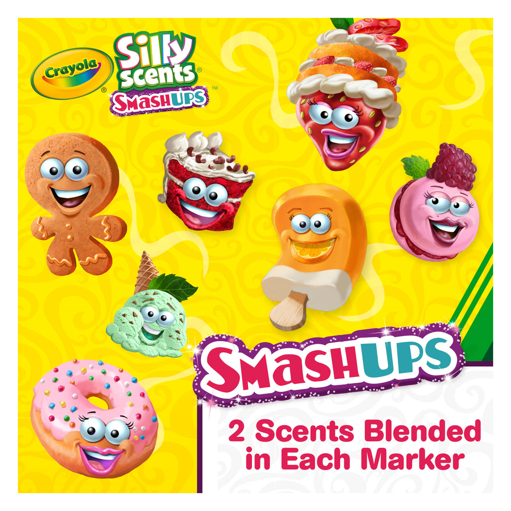 Crayola Silly Scents Smash-Ups Broad Line Markers, 10 Count