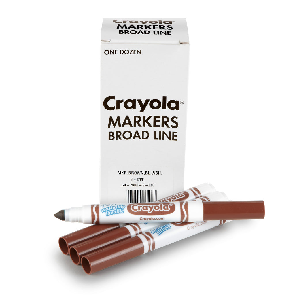Crayola 12 Count Bulk Broad Line Markers, Brown