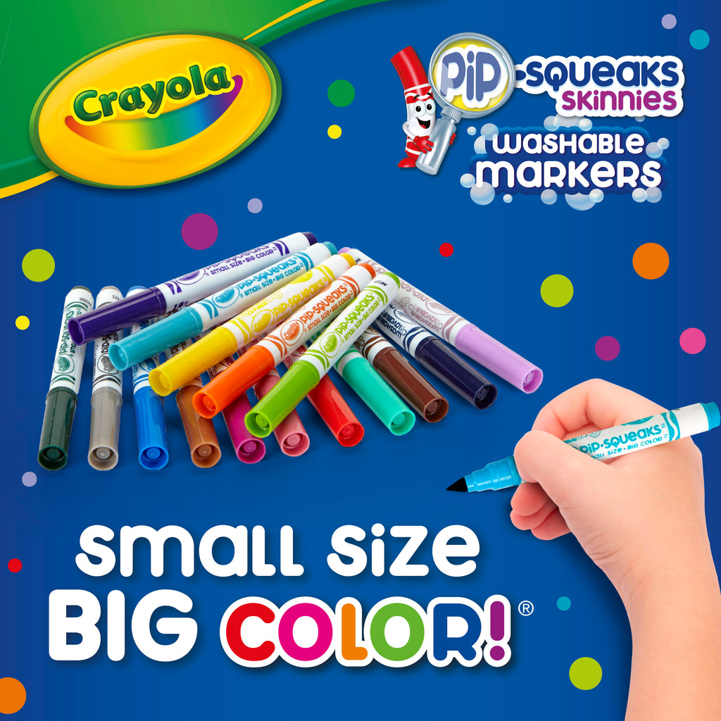 Crayola Pip-Squeaks Skinnies Washable Markers, 24 Count