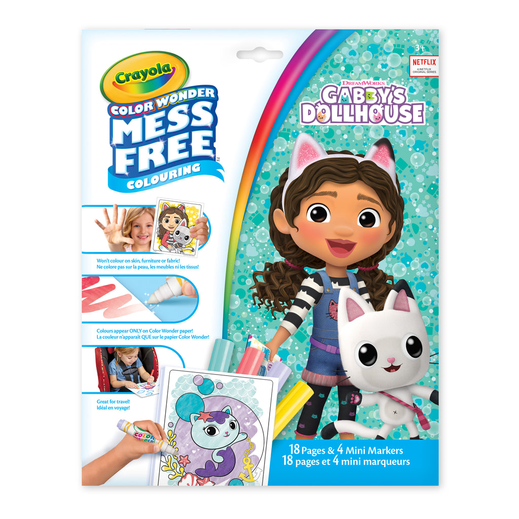 Crayola Color Wonder Mess-Free Colouring Pages & Mini Markers, Gabby's Dollhouse