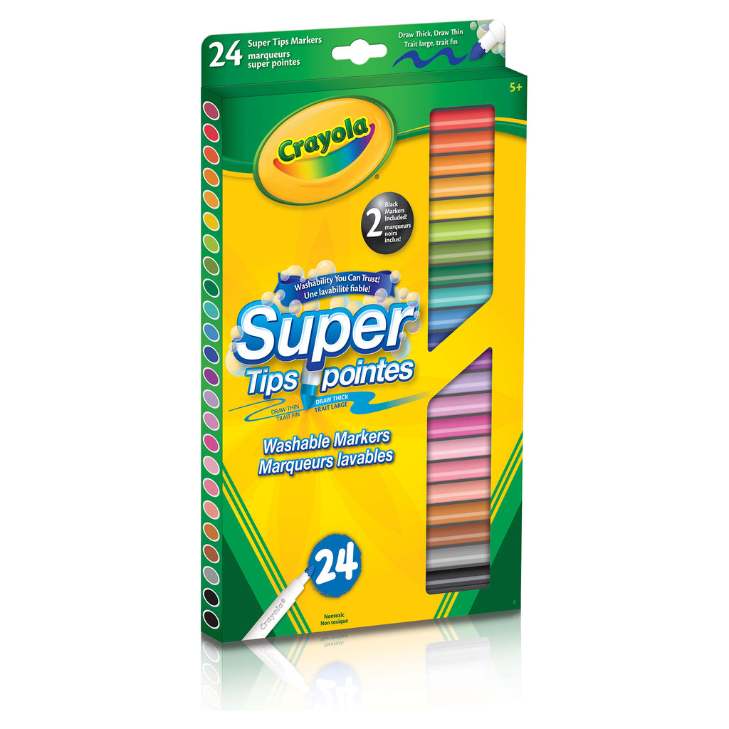 Crayola Super Tips Washable Markers, 24 Count