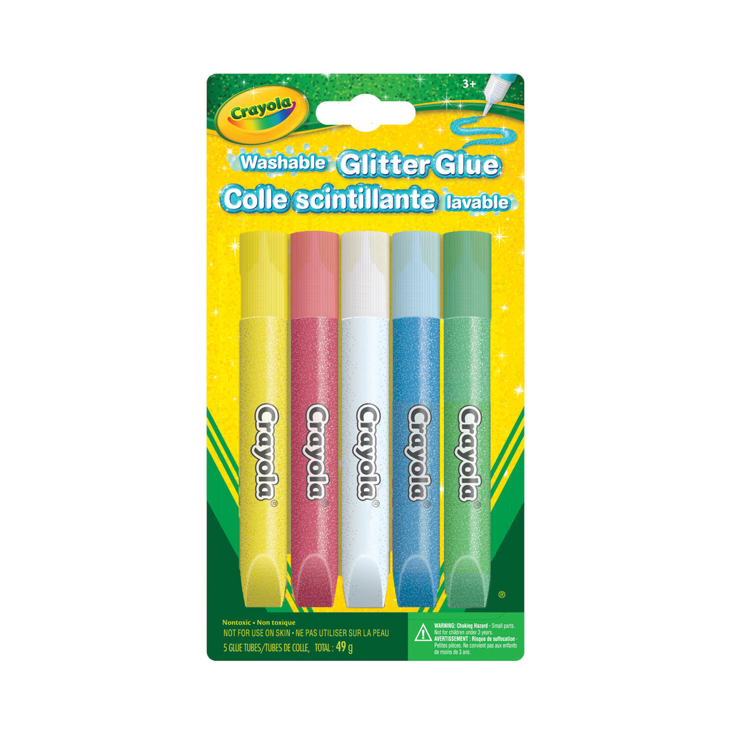 Crayola Washable Glitter Glue, 5 Count