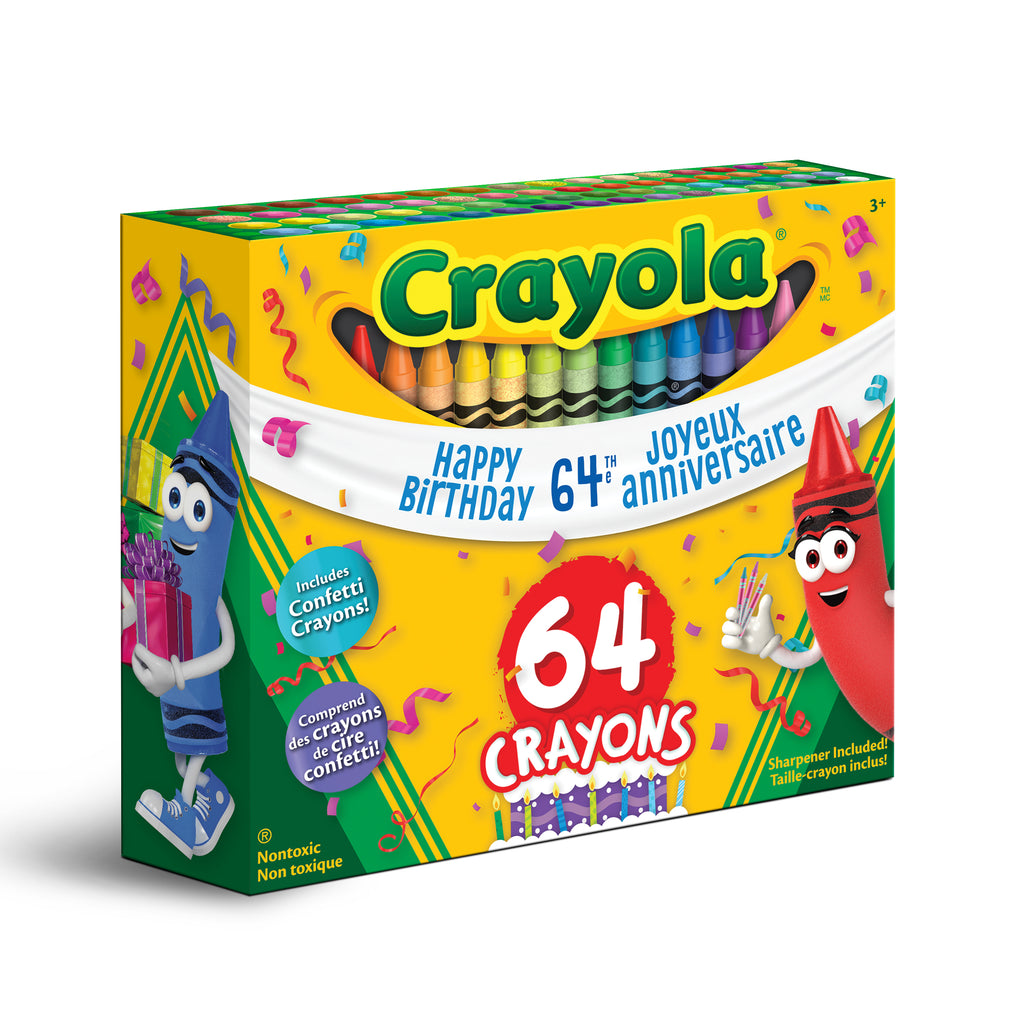 Crayola Crayons, 64 Count - Happy 64th Birthday Edition!