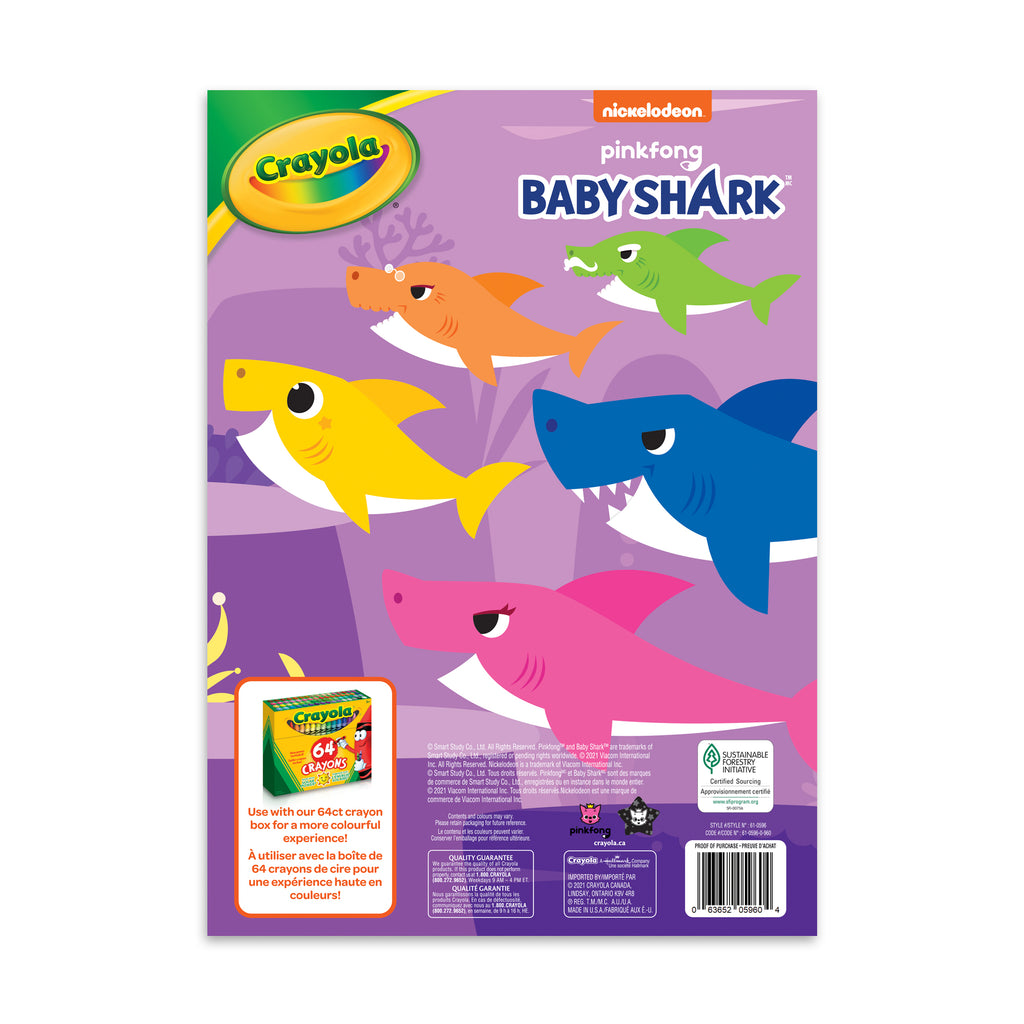 Crayola Baby Shark Colouring Book, 48 Pages