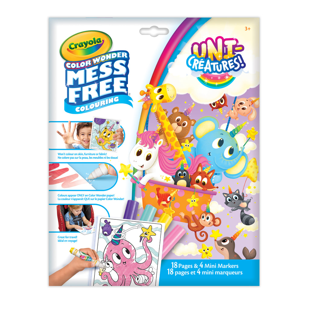 Crayola Color Wonder Mess-Free Colouring Pages & Mini Markers, Uni-Creatures