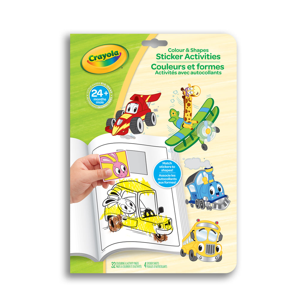 Crayola Colour & Shapes Sticker Activity Book, Whimsical Wheels