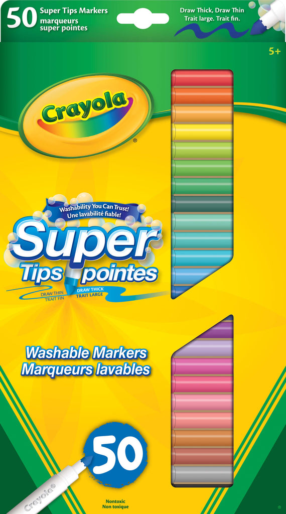 Crayola Super Tips Washable Markers, 50 Count
