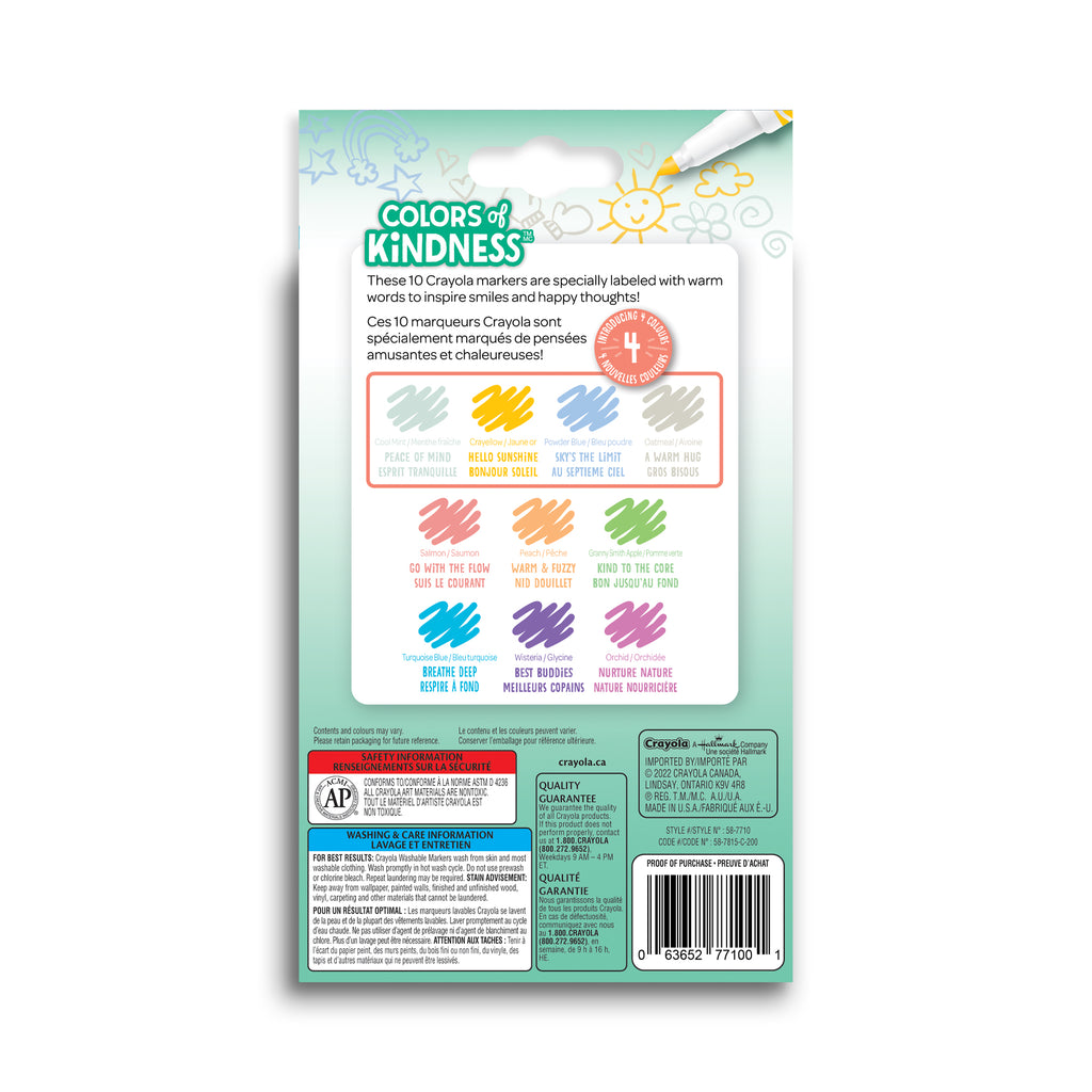 Crayola Colors of Kindness Fine Line Markers, 10 Count