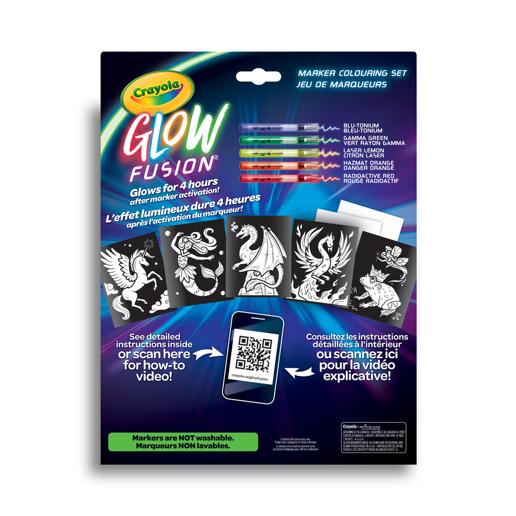 Crayola Glow Fusion Marker Colouring Set - Mythical Creatures