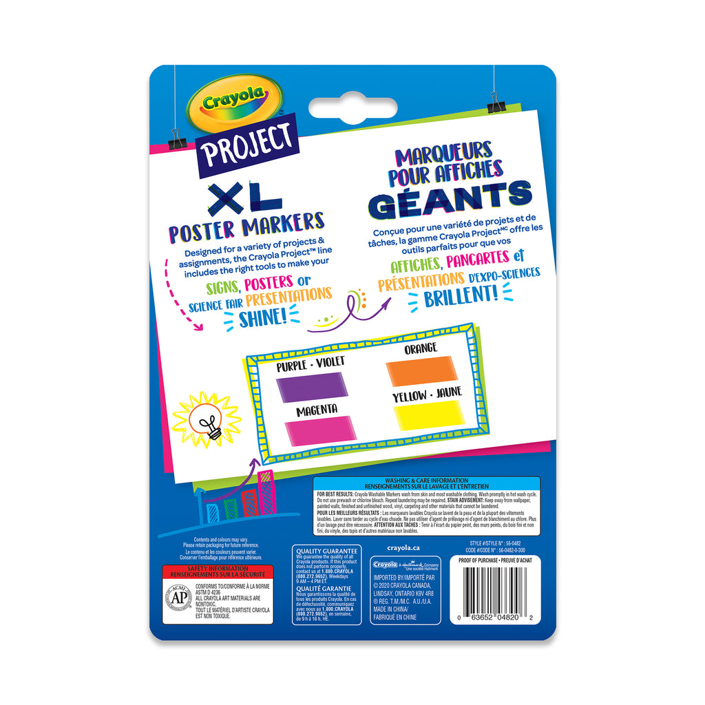 Crayola Project XL Poster Markers, Bright Colours