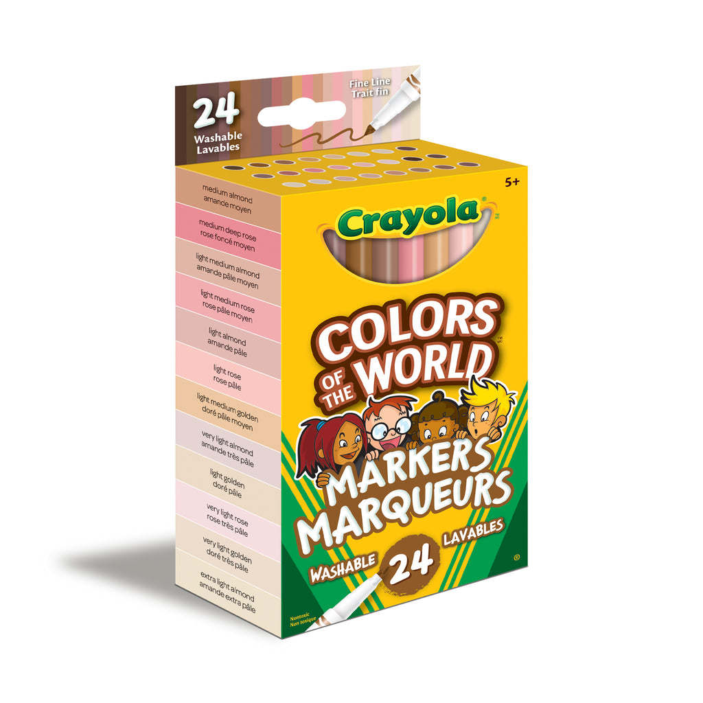 Crayola Colors of the World Fine Line Markers, 24 Count
