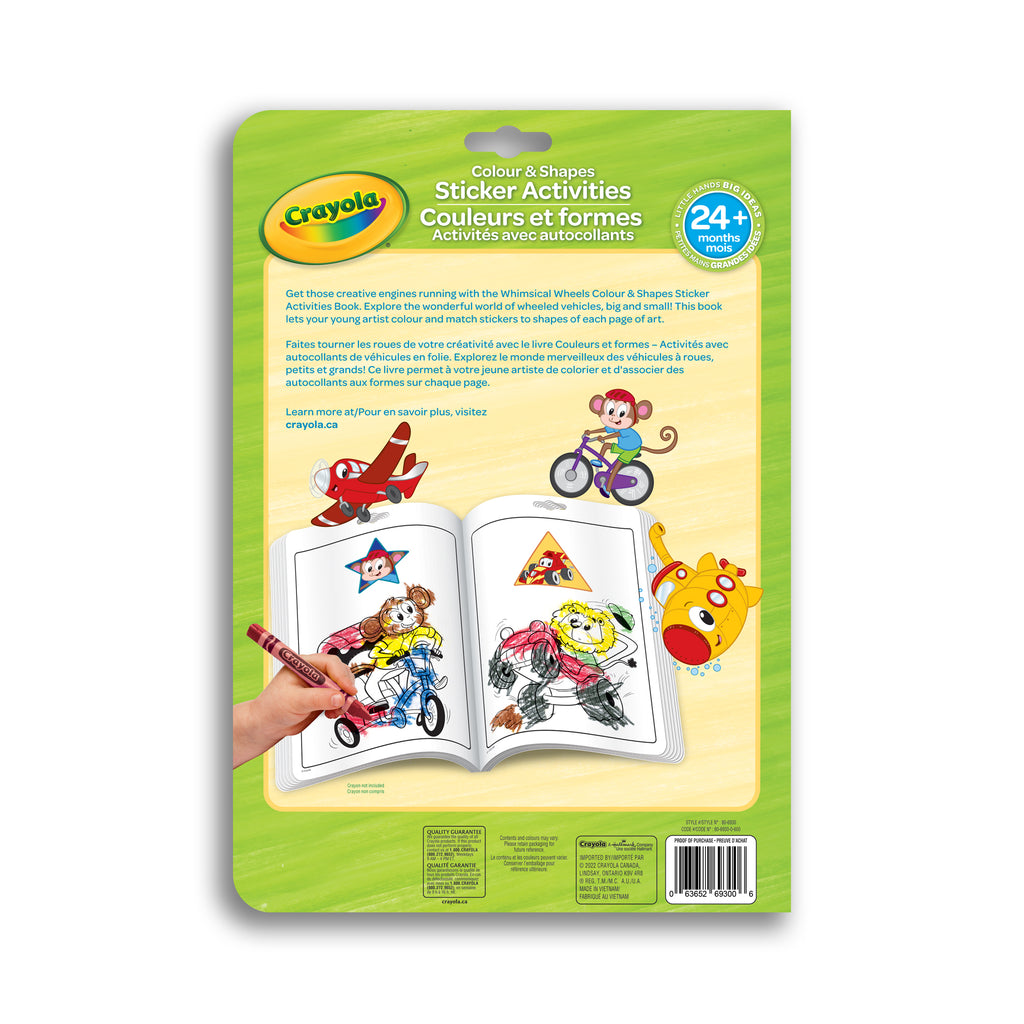 Crayola Colour & Shapes Sticker Activity Book, Whimsical Wheels