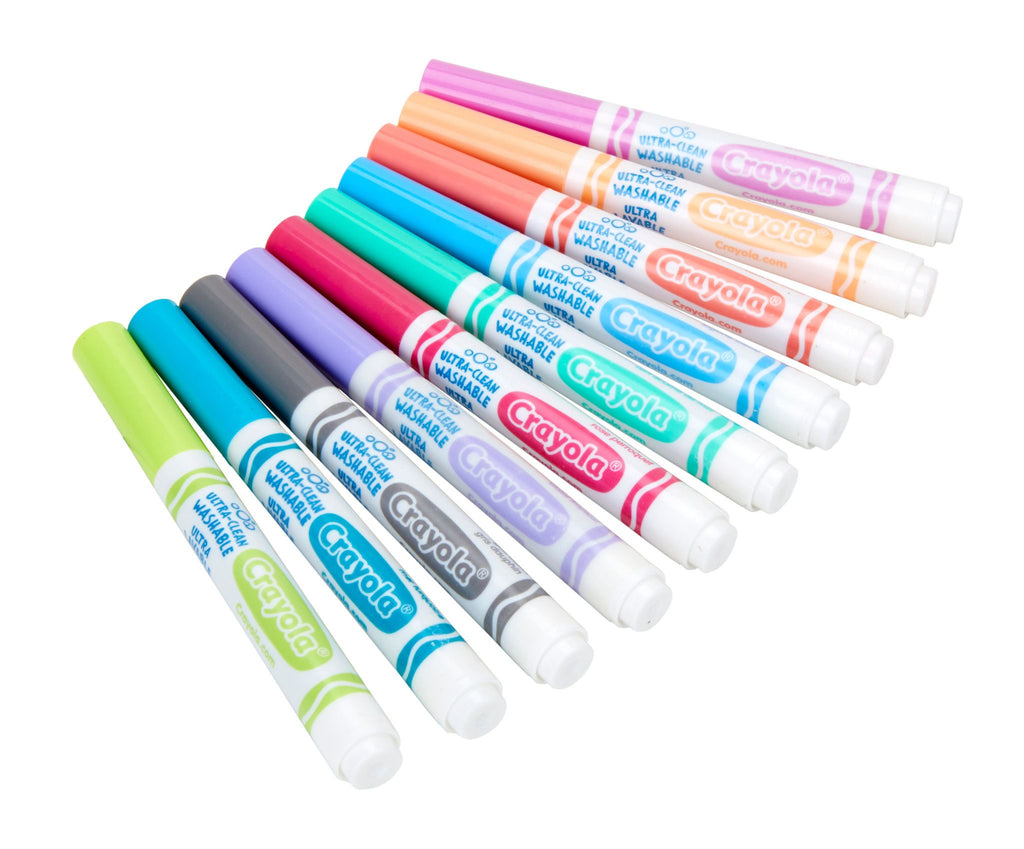 Crayola Ultra-Clean Washable Broad Line Markers, Tropical Colours, 10 Count
