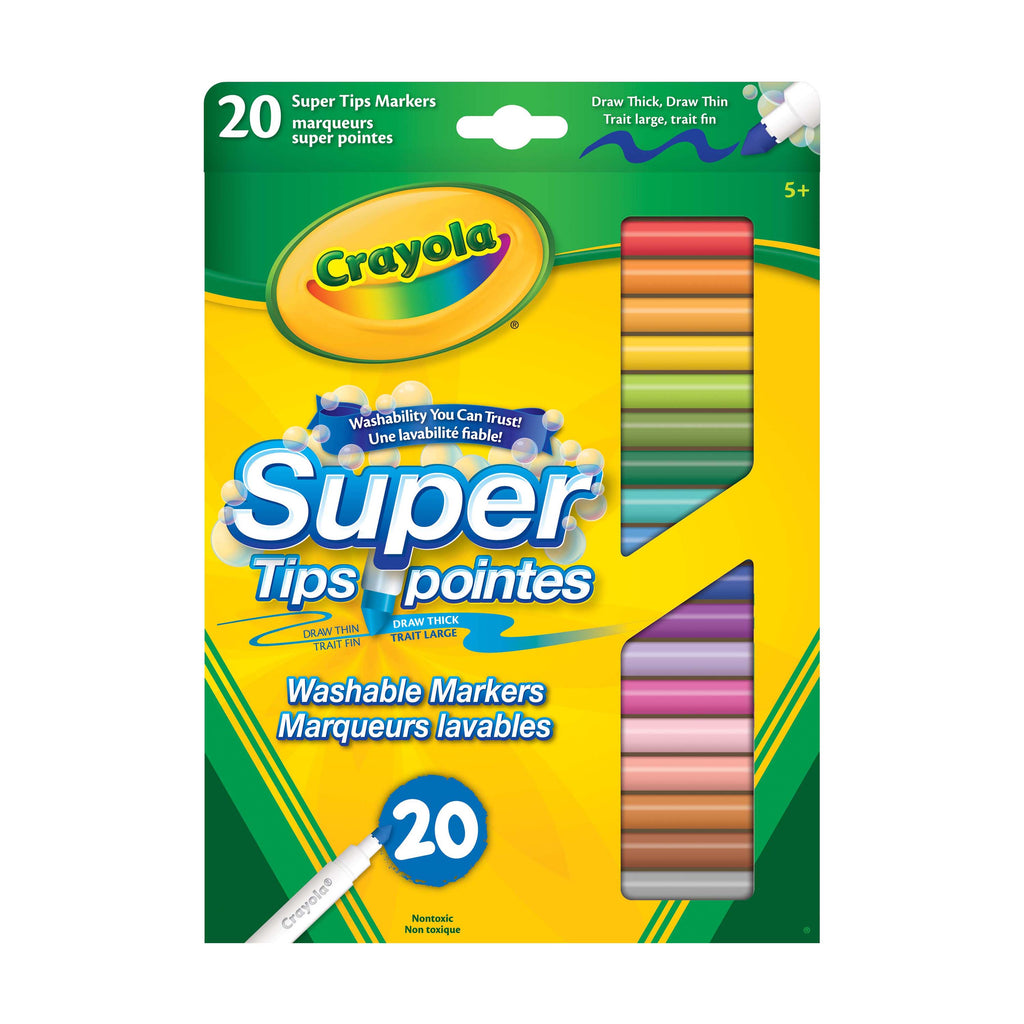 Crayola Super Tips Washable Markers, 20 Count