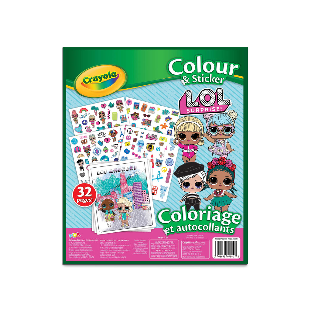 Crayola Colour & Sticker Pages, L.O.L. Suprirse!