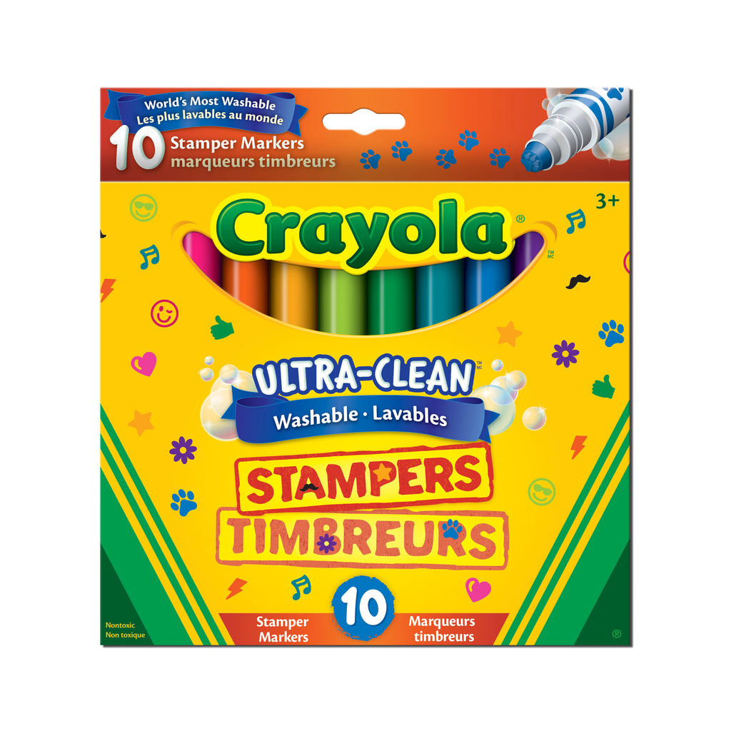 Crayola Ultra-Clean Washable Stamper Markers, 10 Count
